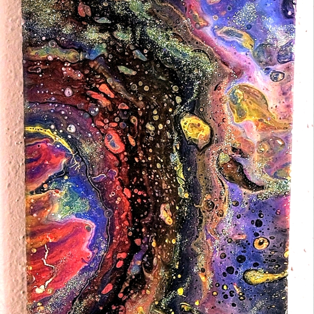 Fluid art - acrylic on canvas w epoxy resin finish